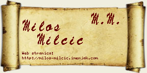 Miloš Milčić vizit kartica